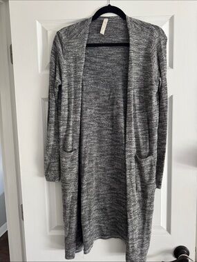 Hot Luxx Couture Gray Marled Knit Cardigan
